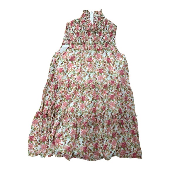 Taylor Floral Midi Dress - Pink and Green - Picture 1 of 5